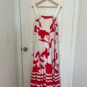 Nine West Red and White Floral Maxi Dress